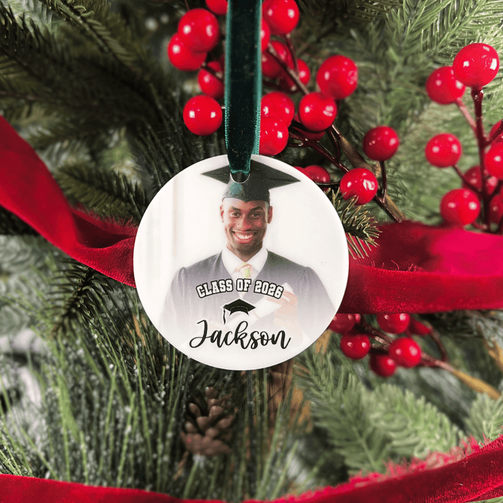 Modern Graduation Photo Acrylic Ornament