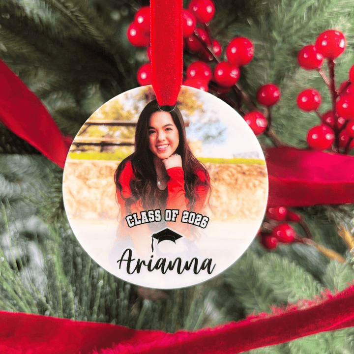 Modern Graduation Photo Acrylic Ornament