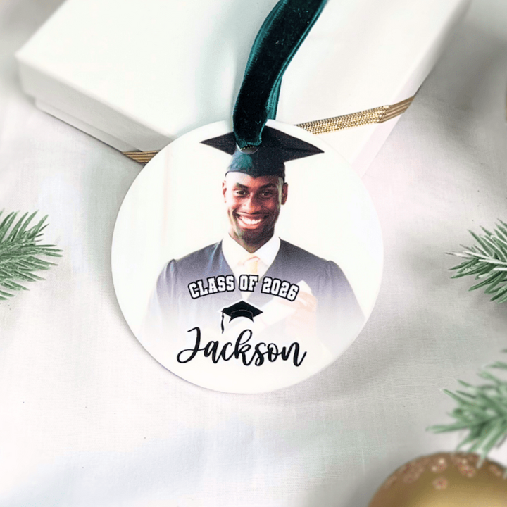 Modern Graduation Photo Acrylic Ornament