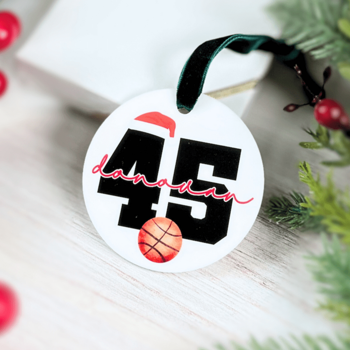 Basketball Number Acrylic Ornament