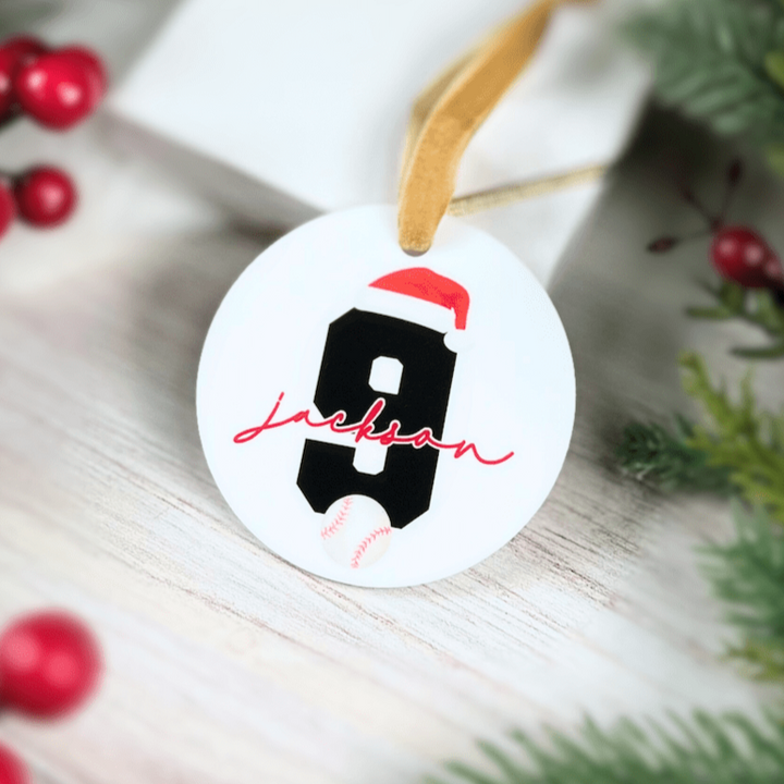 Baseball Number Acrylic Ornament