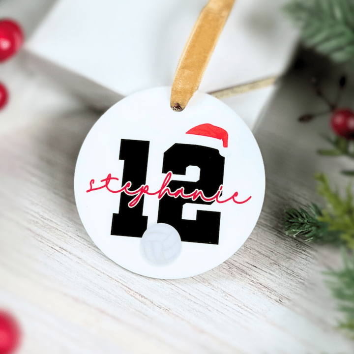 Volleyball Number Acrylic Ornament