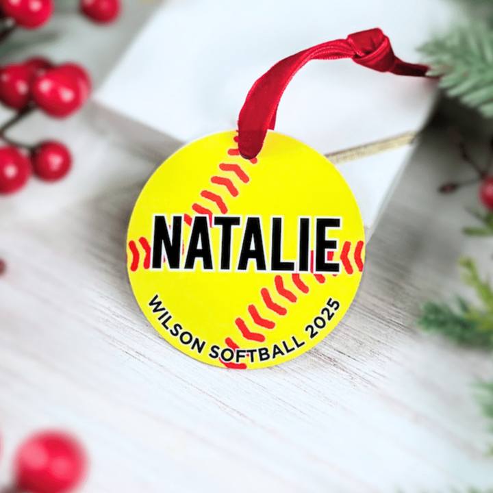 Personalized Softball Acrylic Ornament