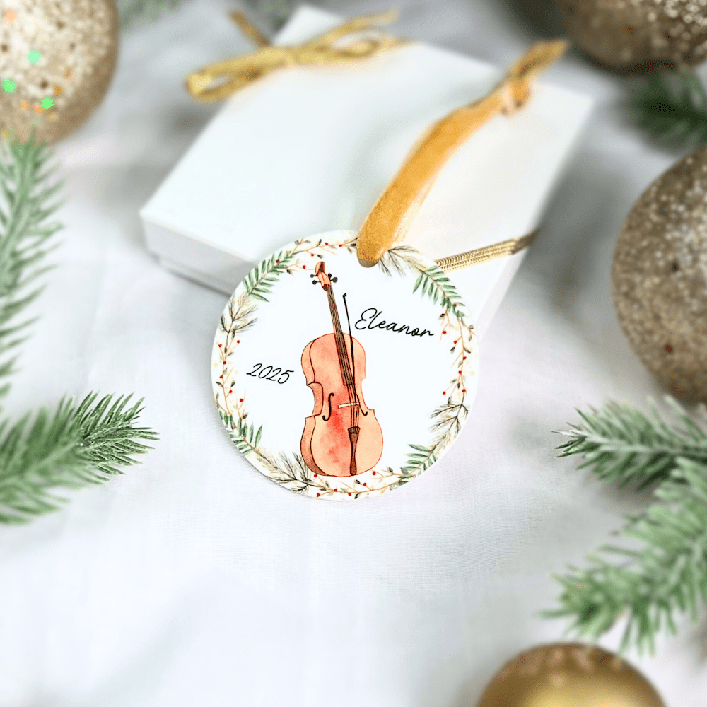 Personalized Watercolor Violin Acrylic Ornament