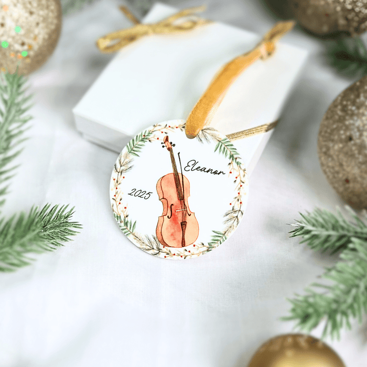 Personalized Watercolor Violin Acrylic Ornament