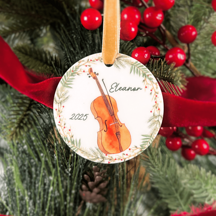 Personalized Watercolor Violin Acrylic Ornament