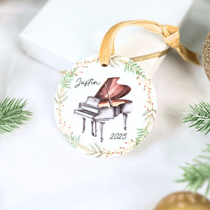 Personalized Watercolor Piano Acrylic Ornament