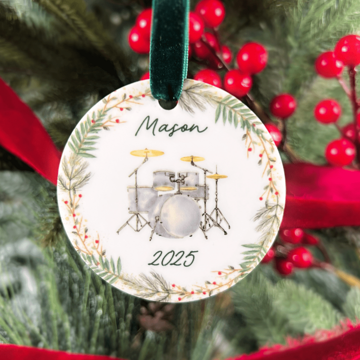 Personalized Watercolor Drums Acrylic Ornament