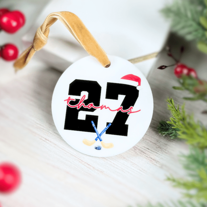 Hockey Number Acrylic Ornament