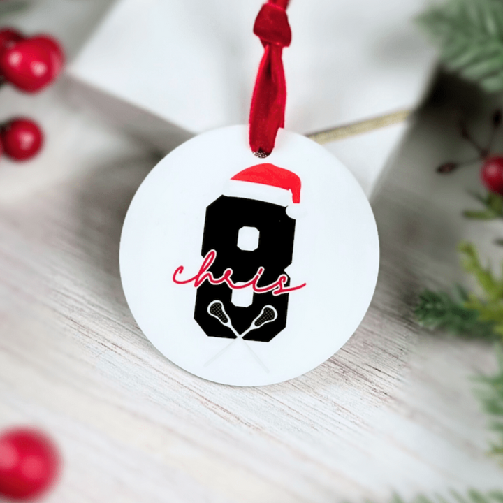 Lacrosse Number Acrylic Ornament