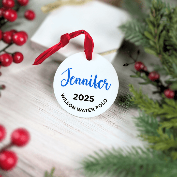 Personalized Sports Ornament – Custom Name, Year & Team