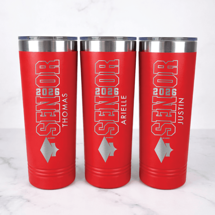 Senior Grad Year Custom Tumbler | Graduation Gift | Engraved Skinny Tumbler