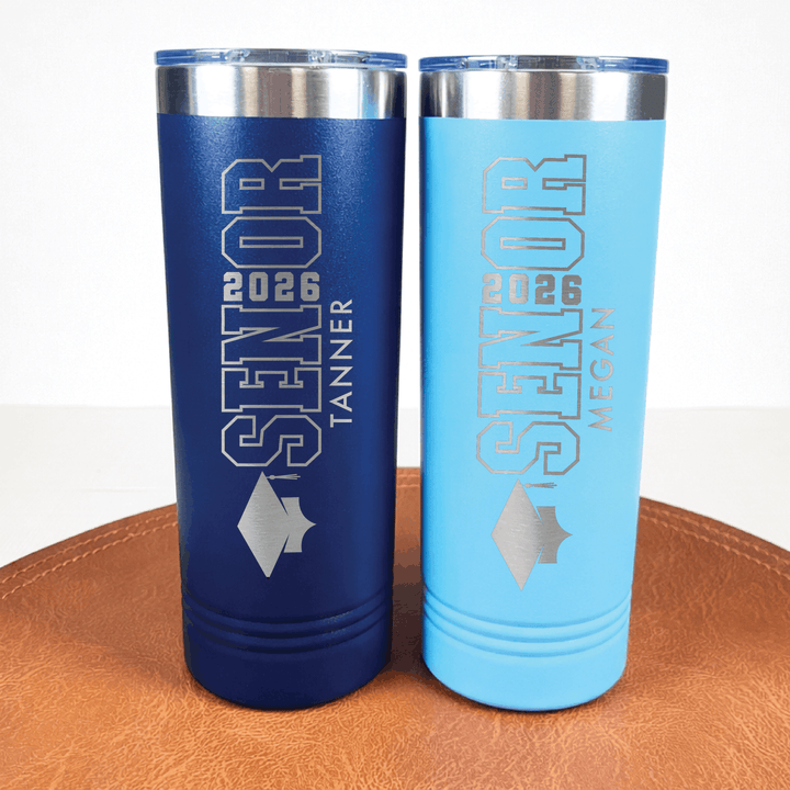 Senior Grad Year Custom Tumbler | Graduation Gift | Engraved Skinny Tumbler