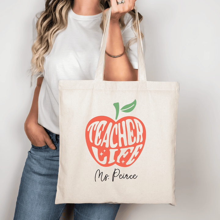 Teacher Life Personalized Canvas Tote Bag