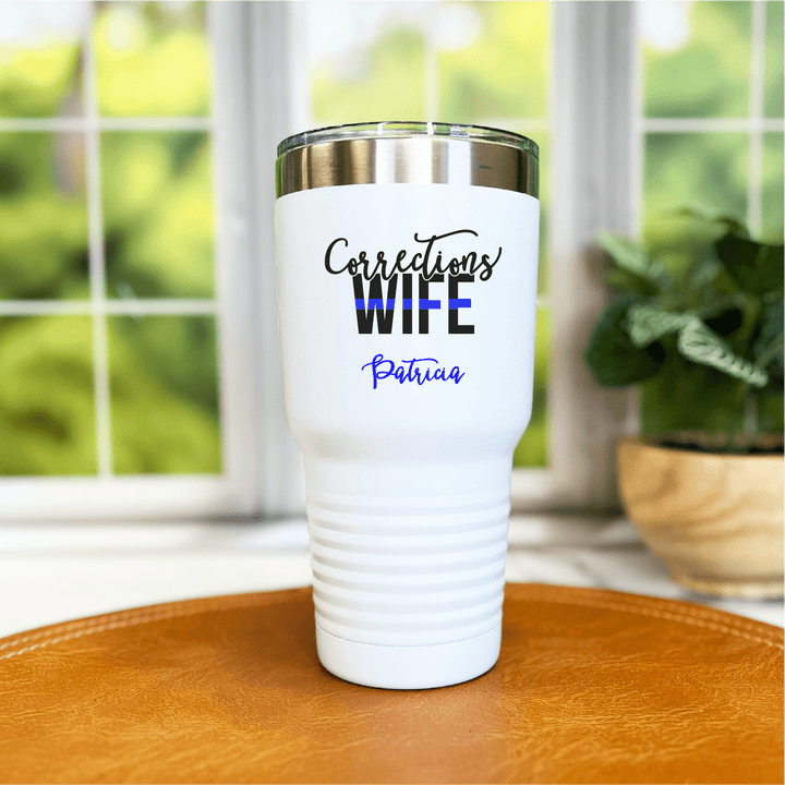 Thin Blue Line Corrections Wife Tumbler