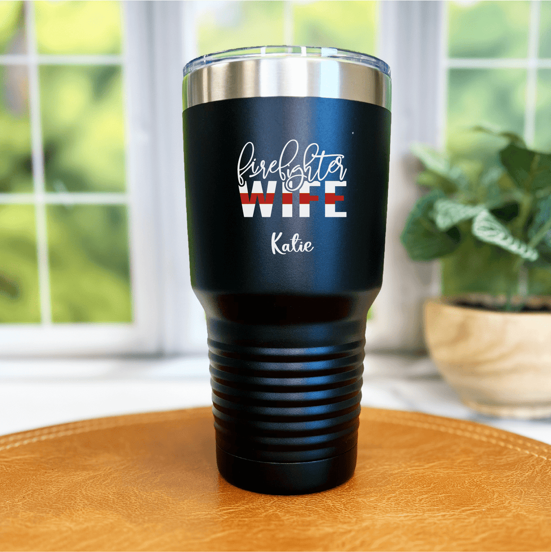 Thin Red Line Firefighter Wife Tumbler