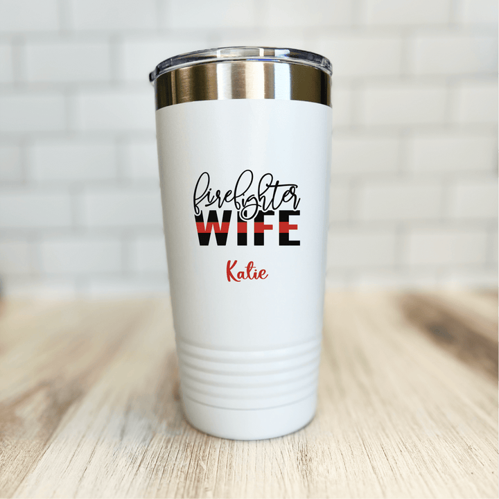 Thin Red Line Firefighter Wife Tumbler