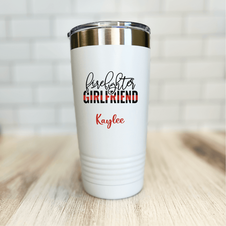 Thin Red Line Firefighter Girlfriend Tumbler