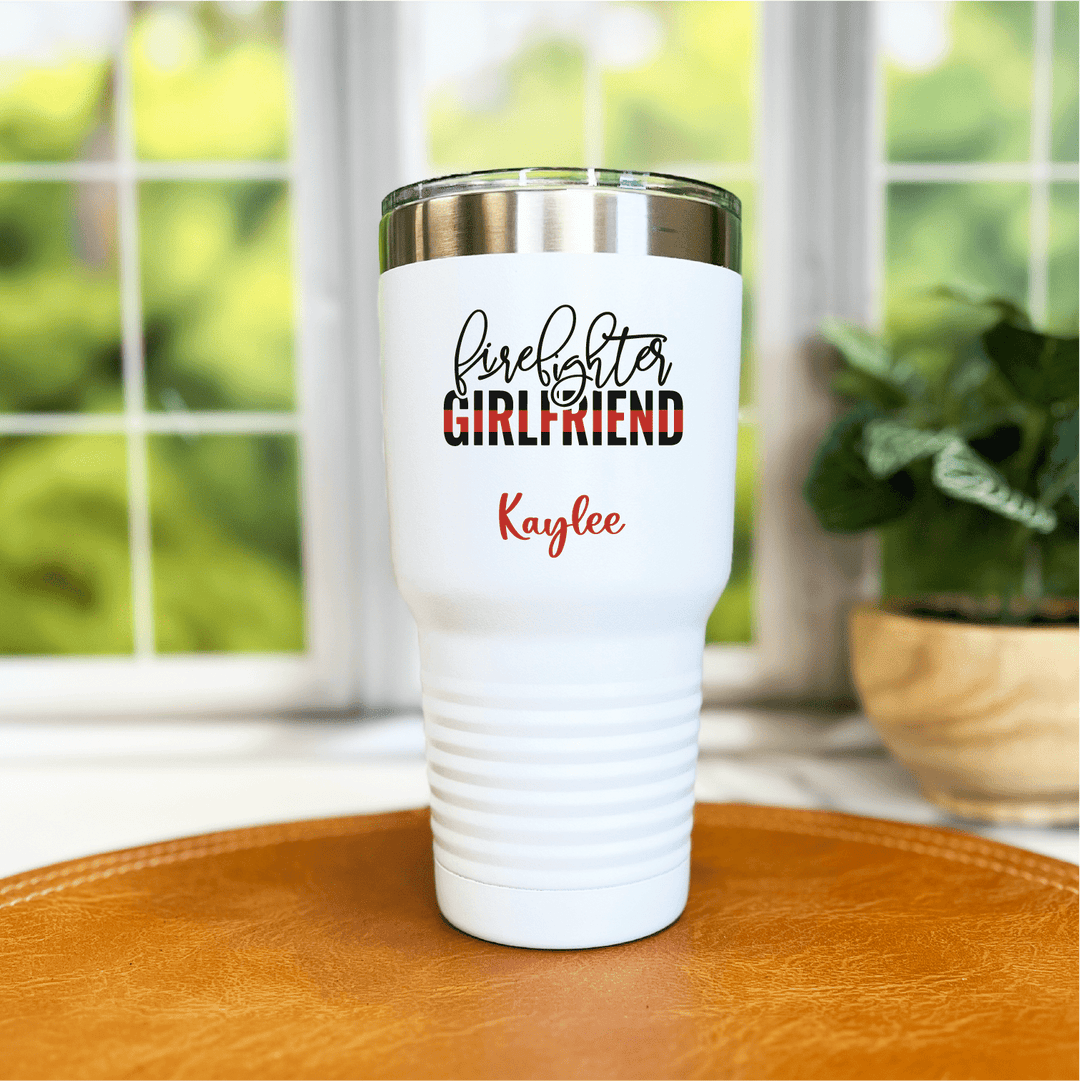 Thin Red Line Firefighter Girlfriend Tumbler