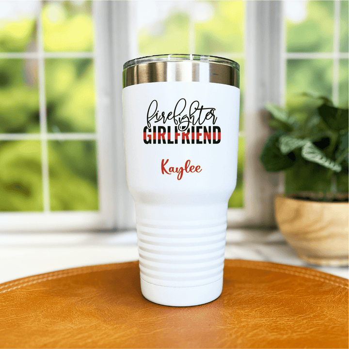 Thin Red Line Firefighter Girlfriend Tumbler