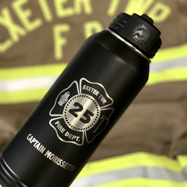 Firefighter Personalized Water Bottle - Barn Street Designs